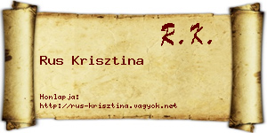 Rus Krisztina névjegykártya